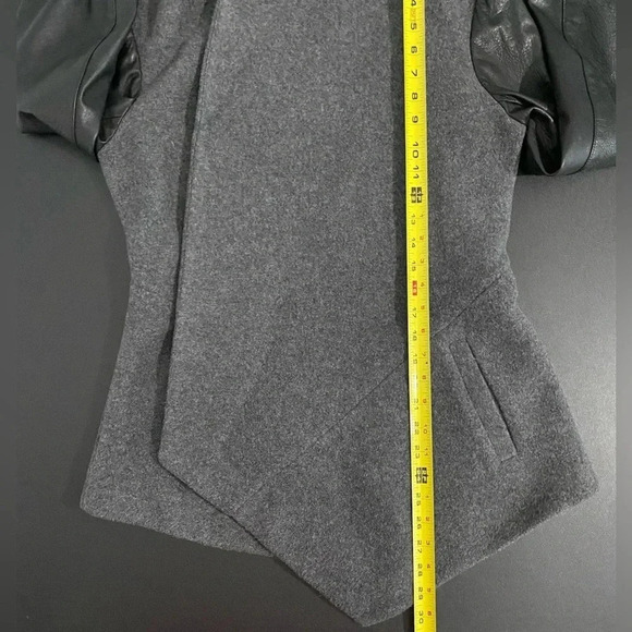 Theory Laura Leather Wool Cashmere Jacket Coat Size Medium - Picture 10 of 14